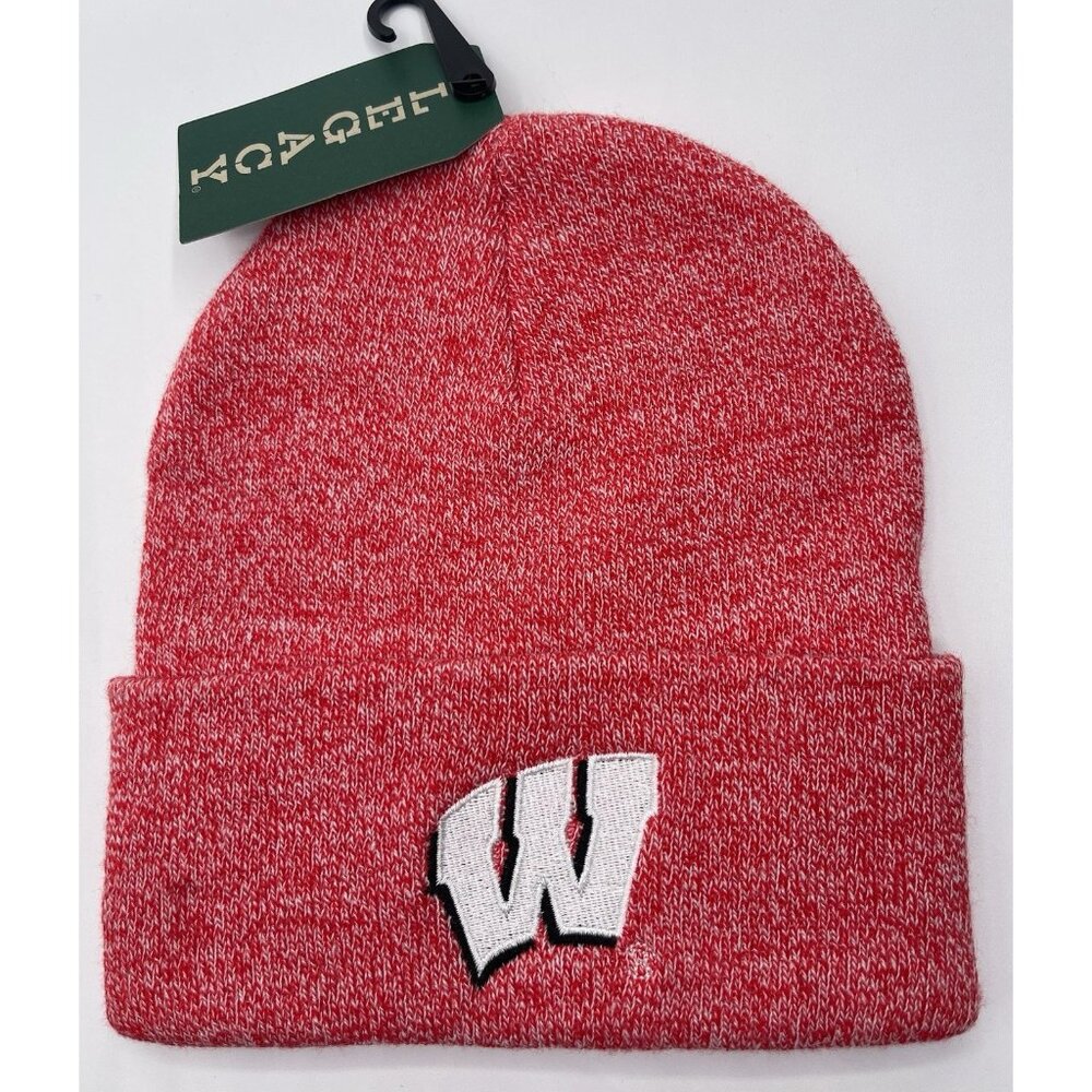 Legacy Beanie Hat Wisconsin Badgers Red Cap Embroidered